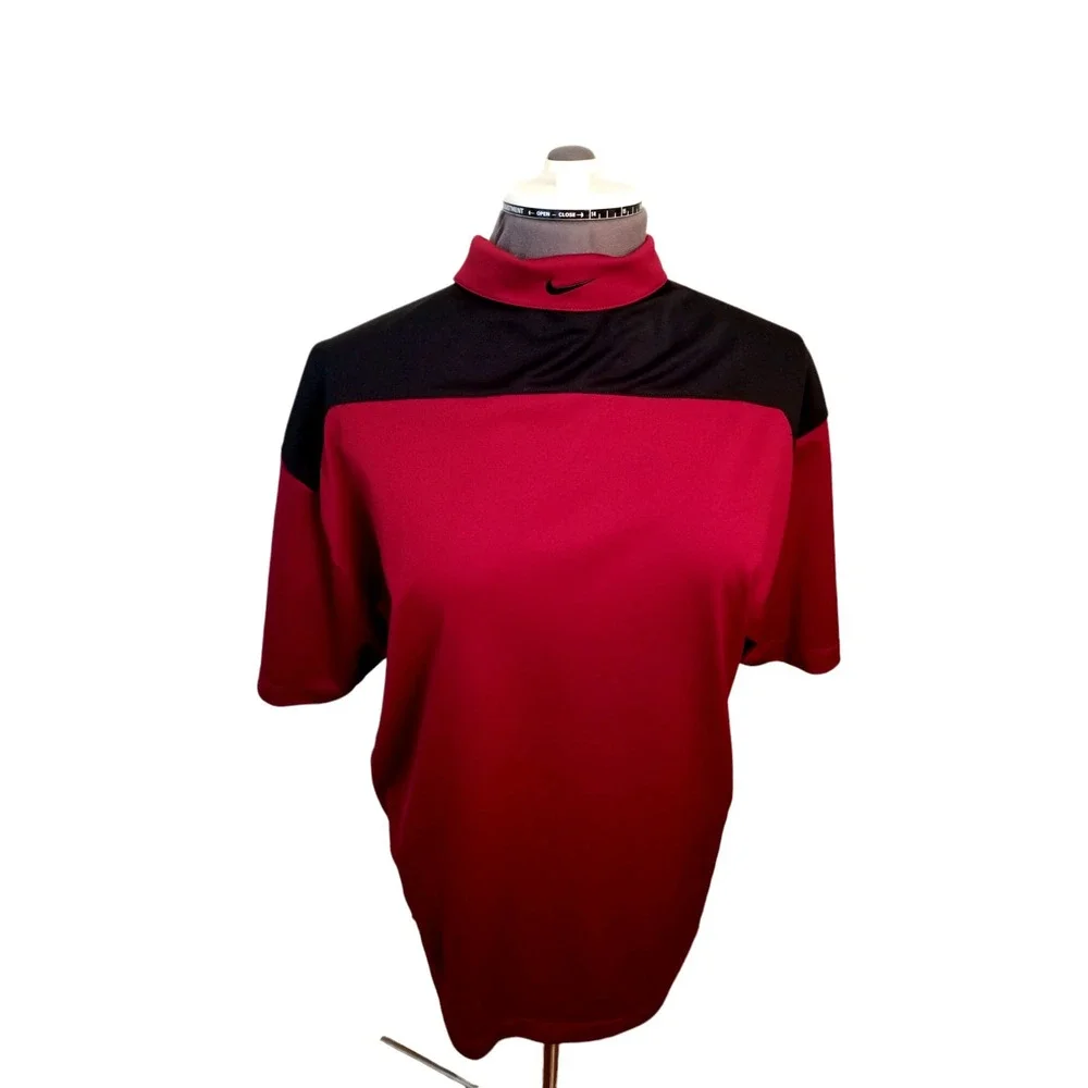 Nike Golf Fit Dry Polo Men's Shirt Red Black Size XL Length 31 in